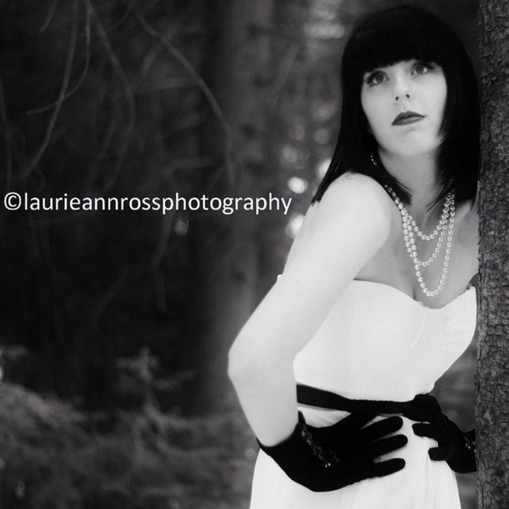 BCBG Strapless White Dress with Black Ribbon